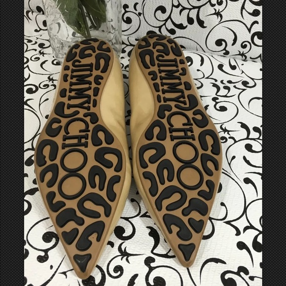 Jimmy Choo Natural Pointy Toe Ballet Flats - Picture 5 of 8
